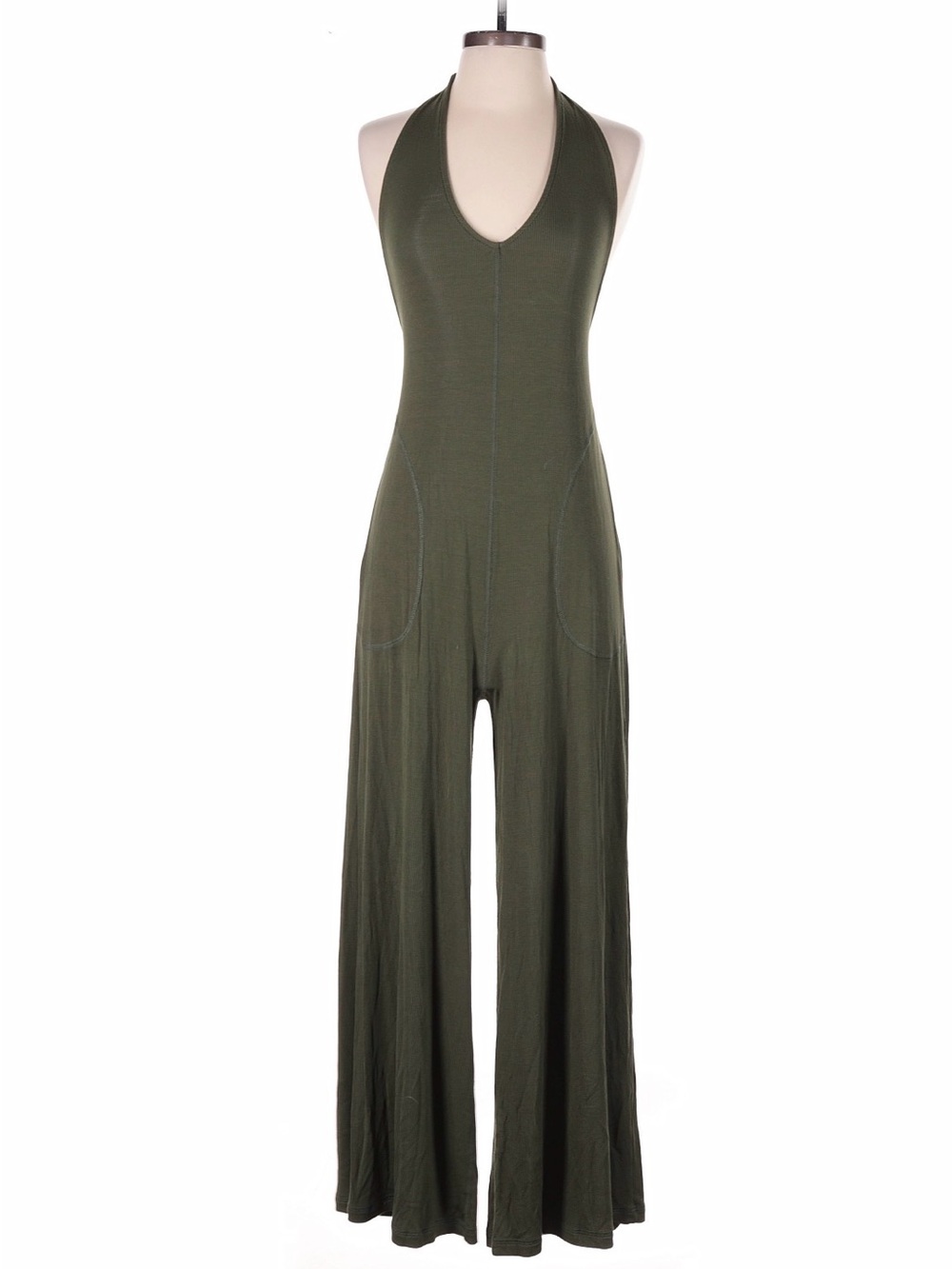 Imbodhi Isla Halter Jumpsuit in Moss Size Medium Slow Fashion